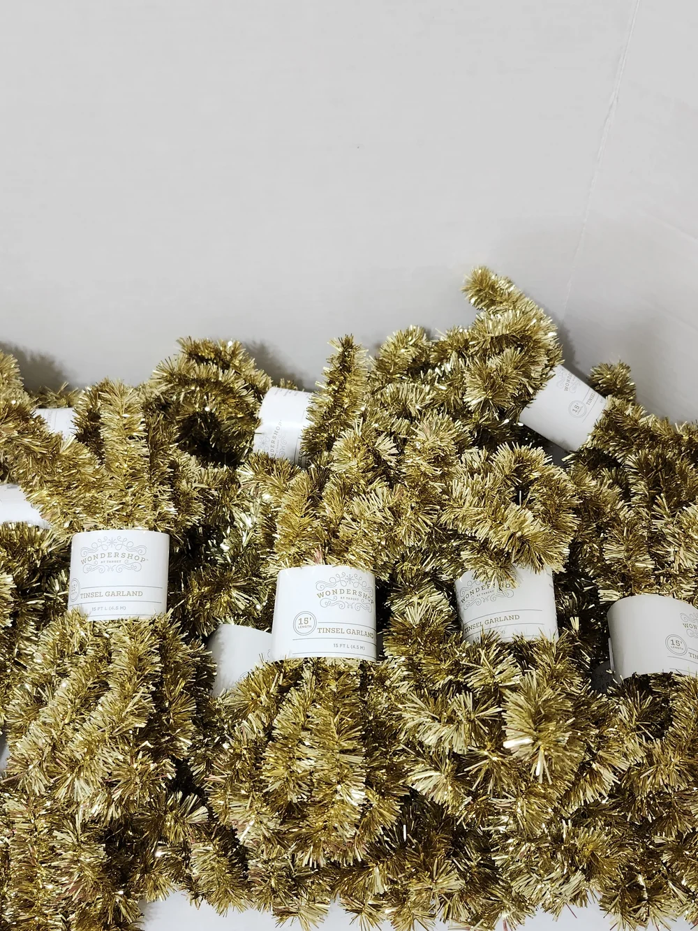 Gold Tinsel Holiday Wired Garland Crafts Gift Baskets Wreaths Decor Home Office